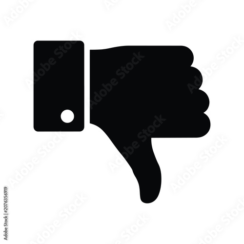 Thumbs Down Hand Gesture Solid Silhouette Icon Design Collection