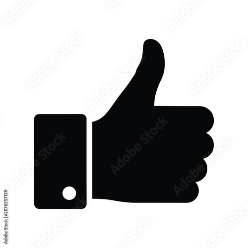 Thumbs Up Hand Gesture Solid Silhouette Icon Design Collection
