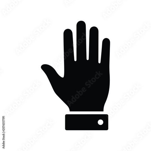 Waving Hand Gesture Solid Silhouette Icon Design Collection
