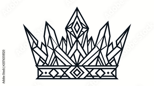 Obraz na płótnie A black and white line drawing of a crown.