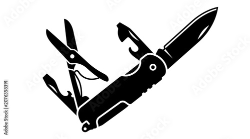 Multi-tool pocket knife with various functions.