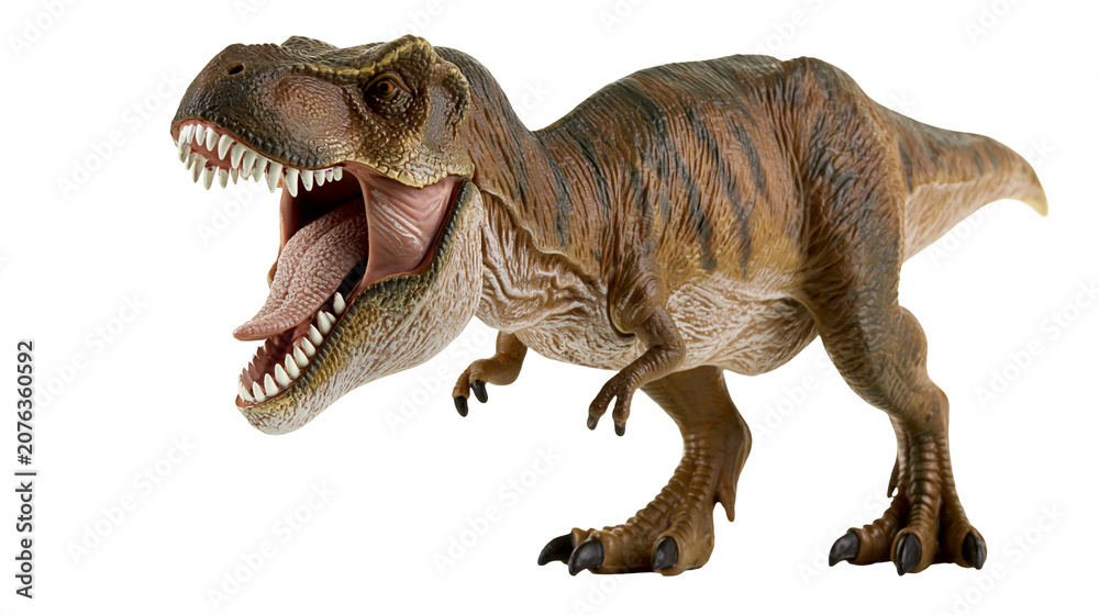 Fototapeta premium Tyrannosaurus Rex dinosaur roaring with mouth open and tongue out