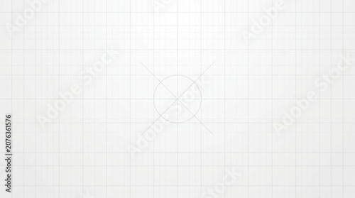 Minimalist white blueprint grid background, technical drafting paper texture with center target, clean architectural engineering layout for design