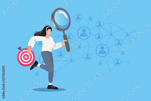Discover target audience insights and identify top talent with a recruitment marketing concept.