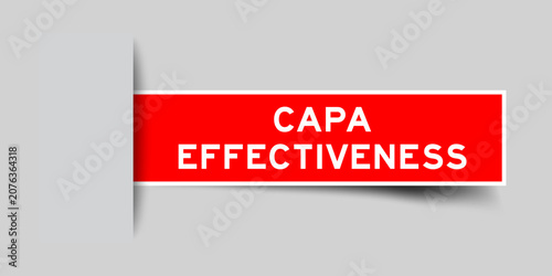 Tableau sur toile Red color square shape sticker label with word CAPA effectiveness inserted in gr