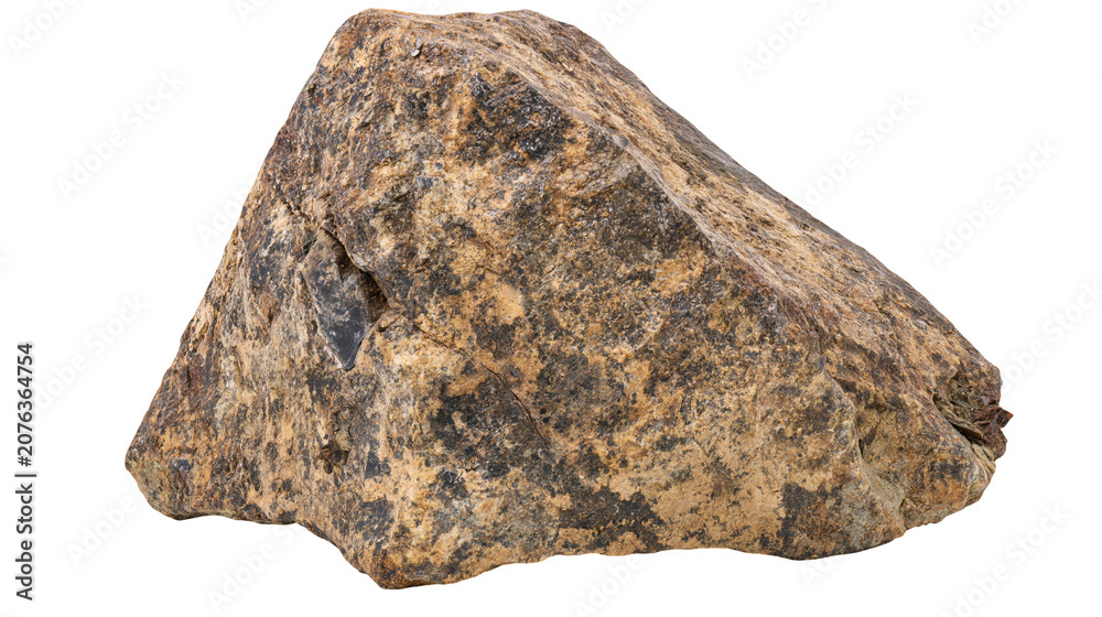 Fototapeta premium Rough textured brown and gray stone with mineral inclusions