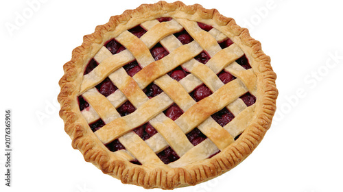 Obraz na płótnie Homemade cherry pie with lattice crust