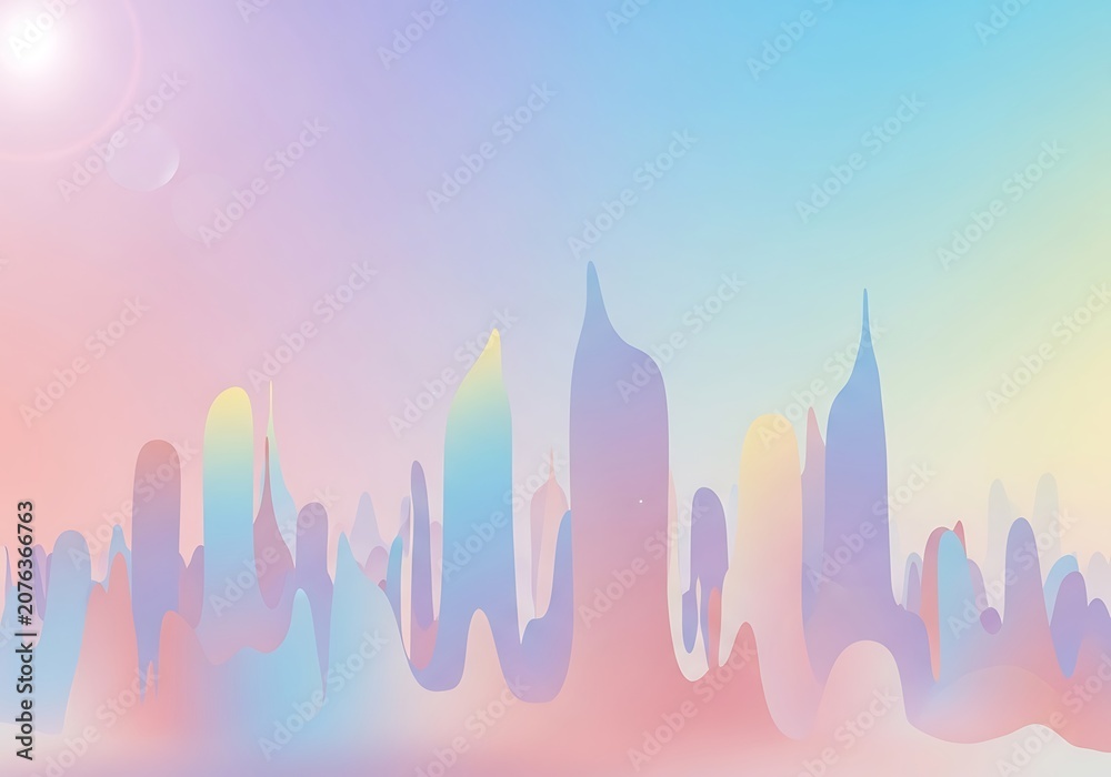Fototapeta premium Soft Colorful Abstract Skyline with Gradient Light