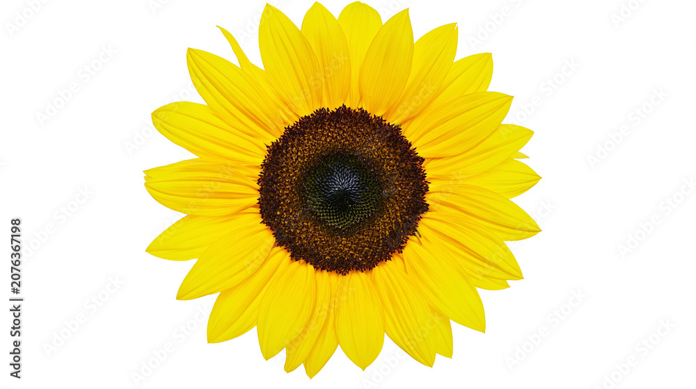 Obraz premium Bright yellow sunflower with dark center