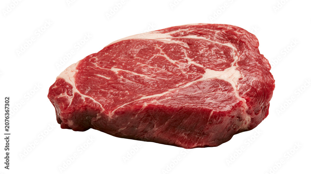 Obraz premium Raw beef steak with marbling and fat trim
