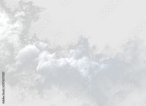 Fényképezés White clouds float in the sky on a transparent background clearly showing fluffy