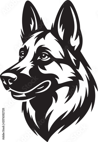 German Shepherd Dog Head Mascot Logo Vector Illustration