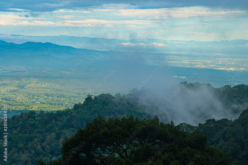 Fototapeta premium Clouds and mist on the mountains.