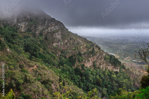 Misty View Over Kirstenbosch and Cape Town from Table Mountain Hiking Trail