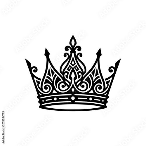 Vászonkép The crown sits on display with ornate details and decorations visible
