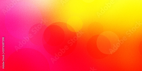 Obraz na płótnie Abstract background featuring vibrant gradient colors transitioning from hot pink to bright yellow with soft circular bokeh shapes