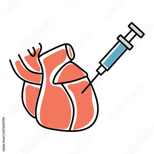 Cardiac Injection Therapy Heart Treatment Medical Vector Illustration
