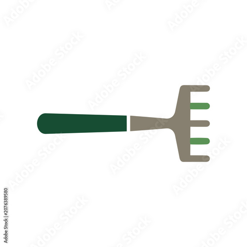 Obraz na plátně Green handled garden cultivator tool.