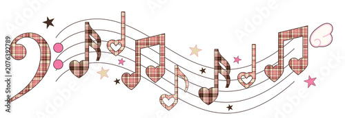Bild auf Leinwand Musical Notes Cute Neapolitan