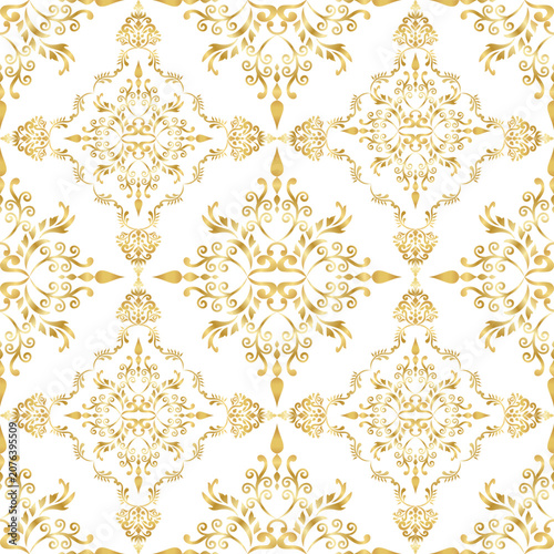 Victorian Gold Luxury Wallpaper Pattern, Classic Ornamental Floral Background