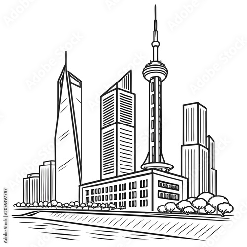 city skyline vector