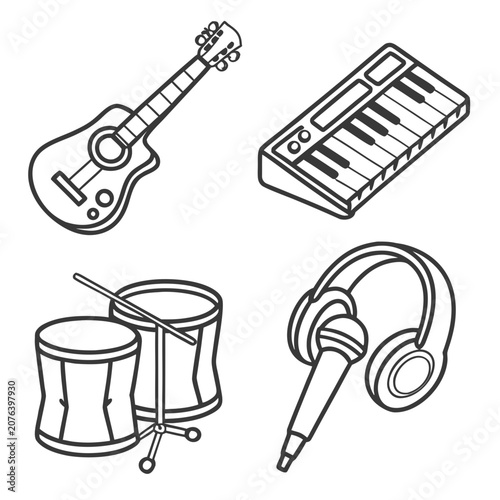 set of musical instruments