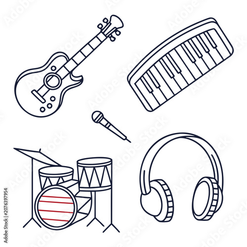 set of musical instruments
