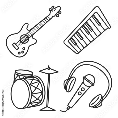 set of musical instruments