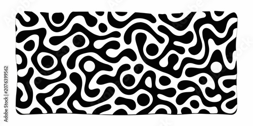 Organic blob pattern a black and white vector illustration