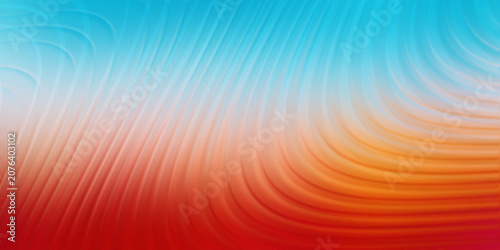 Canvastavla Abstract background with soft gradient from red orange to light blue, smooth curved lines flowing vertically across image