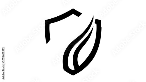 Clean flat vector line icon of a victory shield, suitable for secure achievement badges, champion labels, and trust focused interface states.