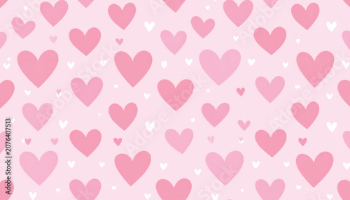 Pink hearts on pink background.