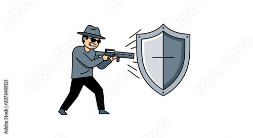 Slika na platnu Cybersecurity defense against malicious digital attacks