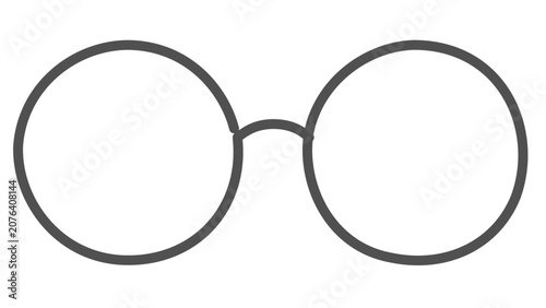 Clean flat vector line icon depicting compact sunglasses, useful for summer sale badges, personal style menus, or travel planning apps.