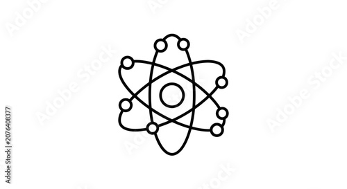 Fotografía Atomic structure with orbiting electrons