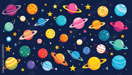 Planets in the solar system.