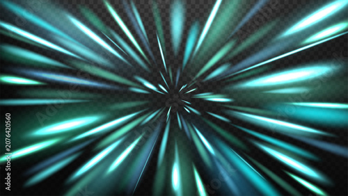 Quadro su tela Dynamic Light Speed Background, Vector Illustration