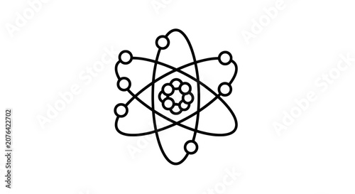 Photos Atomic structure with nucleus and orbiting electrons