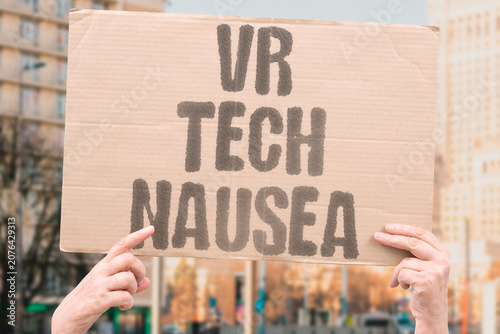 Obraz na płótnie "VR tech nausea" Virtual reality equipment induces physical illness