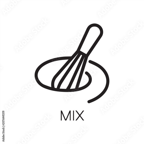 Obraz na plátne Line icon of whisk for mixing eggs, dough, sauce and other ingredients for cooking