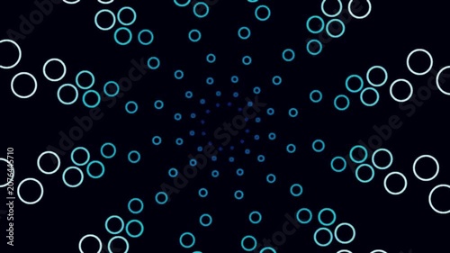 Abstract Hypnotic Swirl: A mesmerizing optical illusion of blue and white rings expanding and contracting in a hypnotic swirl pattern against a dark background, creating a sense of depth and movement.