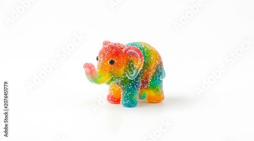 Colorful toy elephant figurine rainbow.