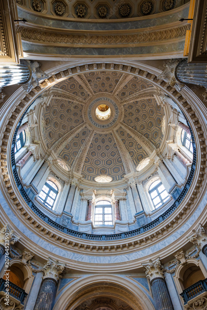 Obraz premium Interior view of the Baroque dome of the Basilica di Superga