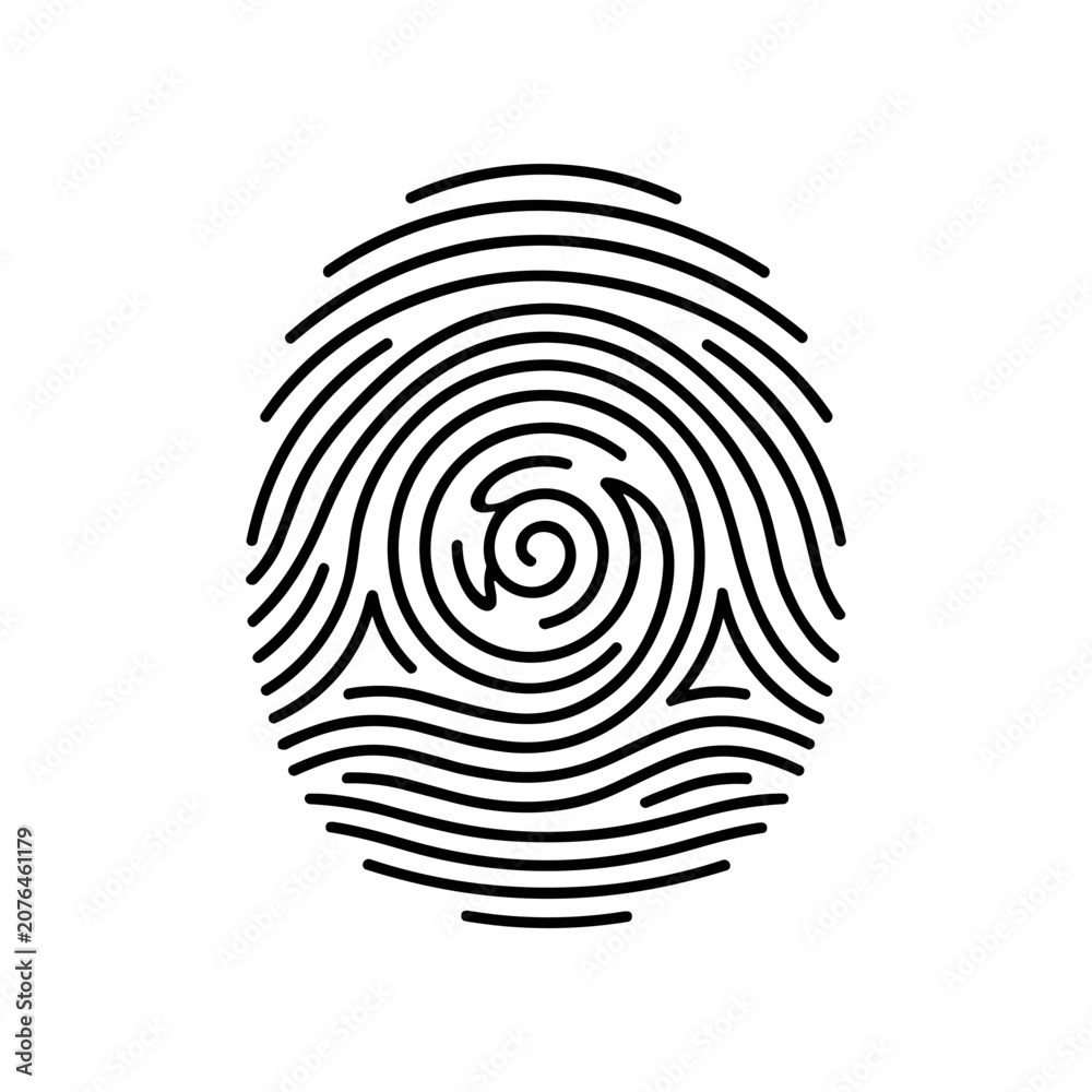 Fototapeta premium Fingerprint Pattern Identification Mark Symbol.