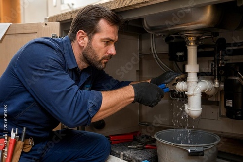 Plumber Fixing Sink Pipe, Expertise and Dedication
