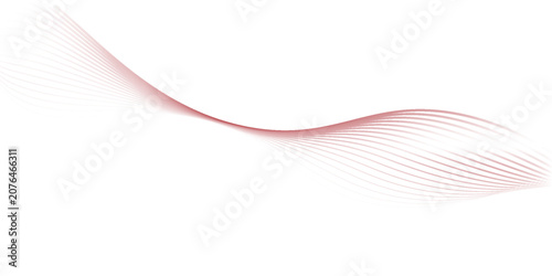 Vector abstract red background with dynamic red waves, lines and particles.