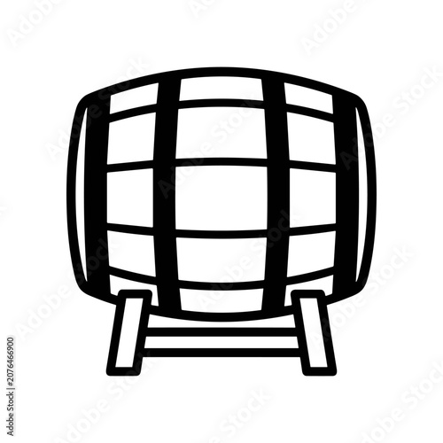 Wooden Barrel on Stand Alone.