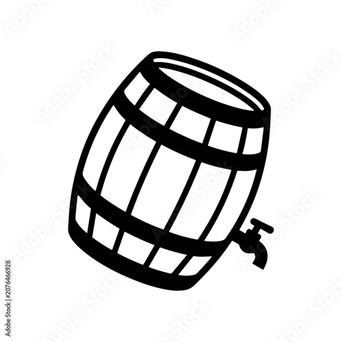 Wooden Barrel with Spigot Tap.