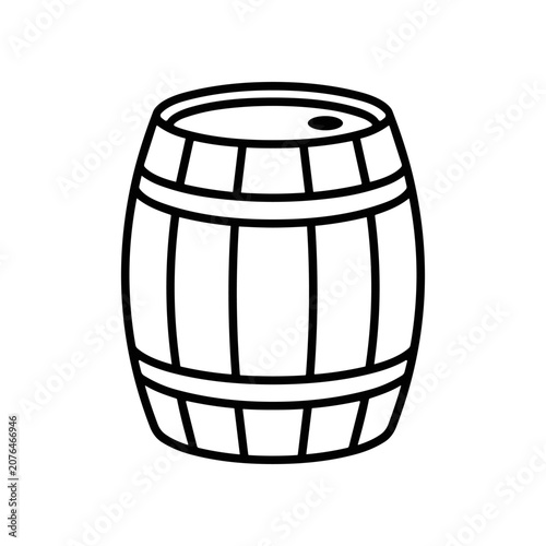 Wooden Barrel Illustration.