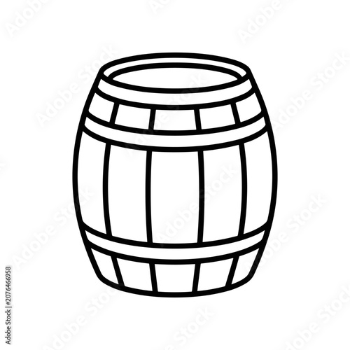 Wooden Barrel Illustration.